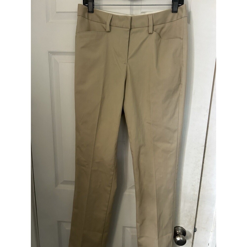 New Lands End Outfitters Pants Womens Size 4 Khaki Straight Leg Flat Front Chino